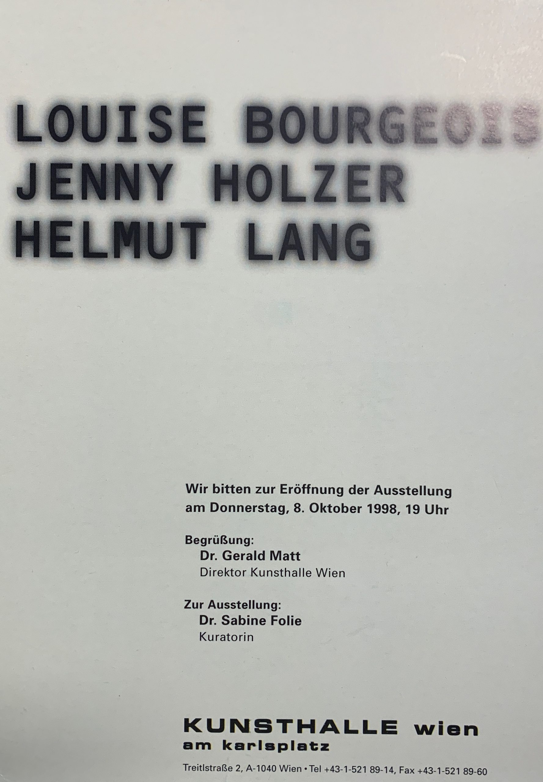 OUTFLUX  Jenny holzer, Words, Helmut lang