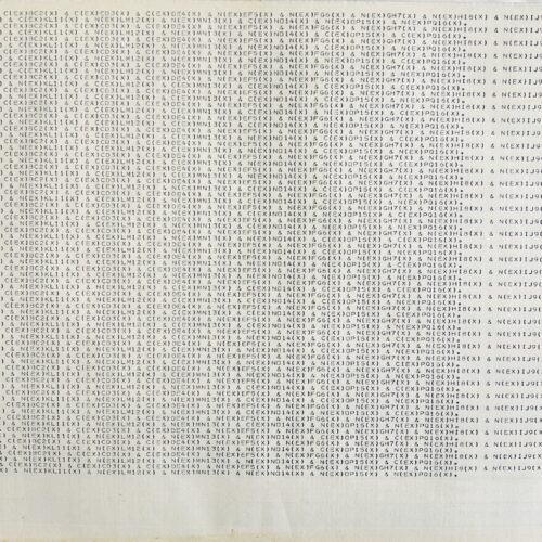 INDEX COMPUTER PRINT OUT - UNUSED ELEMENT FROM THE INDEX PROJECT. UNIQUE DOCUMENT. 1972