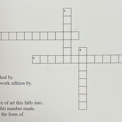UNTITLED (CROSSWORD). 2025. ONE OF 50 EXAMPLES.