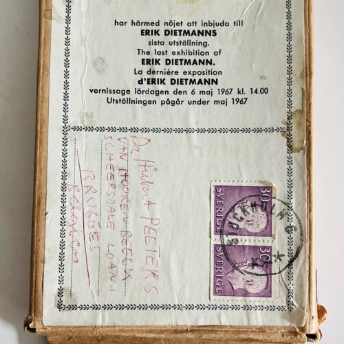 THE LAST EXHIBITION OF ERIK DIETMENNS. 1967.