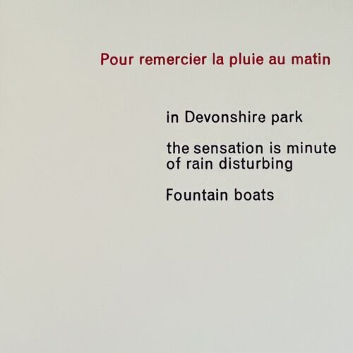 POUR REMERCIER LA PLUIE AU MATIN. 1968.