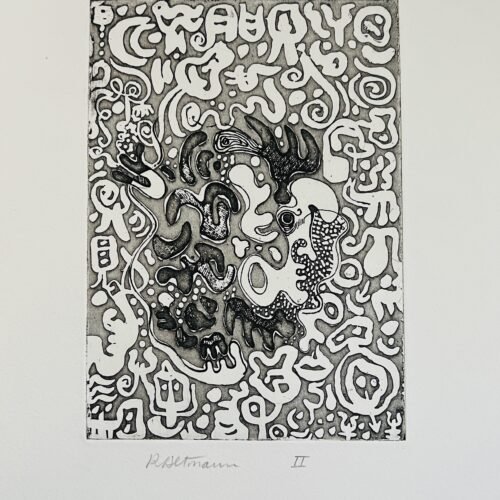 UNTITLED. 1964. FROM LES CHAMPS DE FORCE DE LA PEINTURE LETTRISTE. SIGNED & NUMBERED.