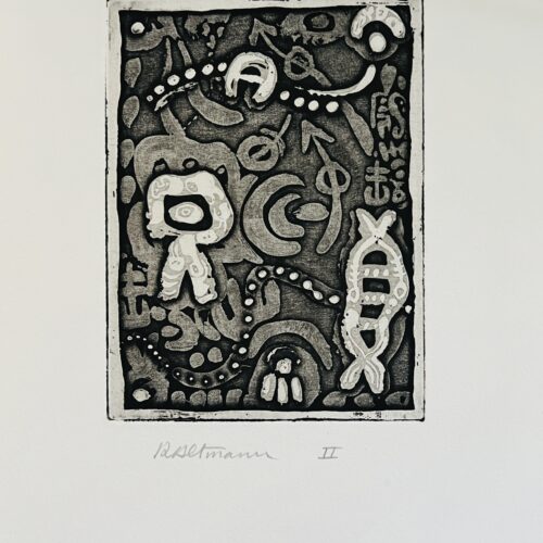 UNTITLED. 1964. FROM LES CHAMPS DE FORCE DE LA PEINTURE LETTRISTE. SIGNED & NUMBERED.