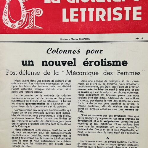 UR. LA DICTATURE LETTRISTE N°2. 1951.