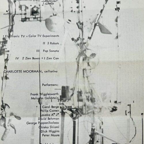 NAM JUNE PAIK. 1965. HAND ADDRESSED TO  RAY JOHNSON BY CHARLOTTE MOORMAN.