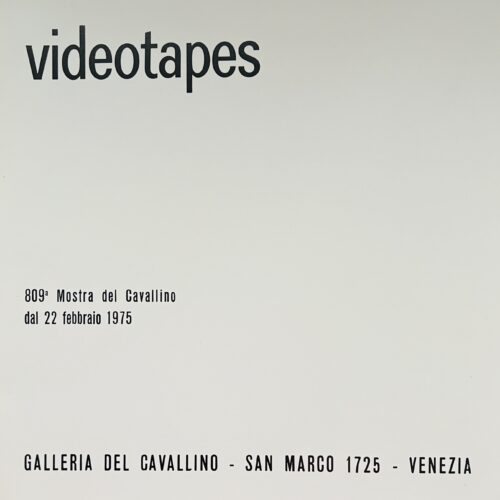 VIDEOTAPES. 1975.