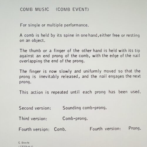 COMB MUSIC (COMB EVENT). 1962.