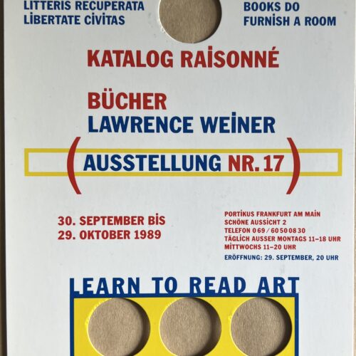 KATALOG RAISONNE BUCHER. 1989. DIE CUT ANNOUNCEMENT CARD.