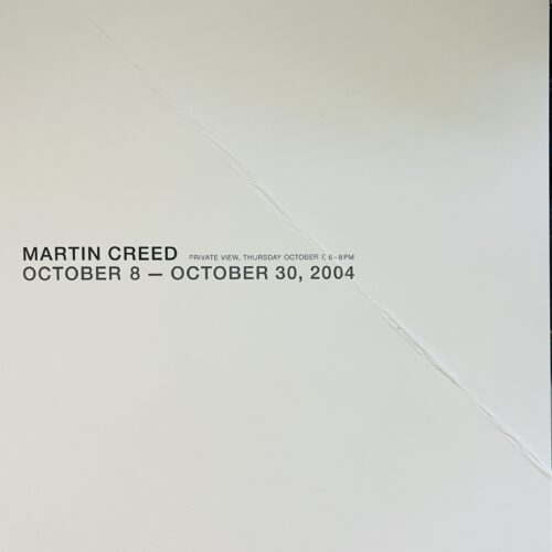 MARTIN CREED. 2004. WITH ARTIST'S INTERVENTION (HAND CREASED).
